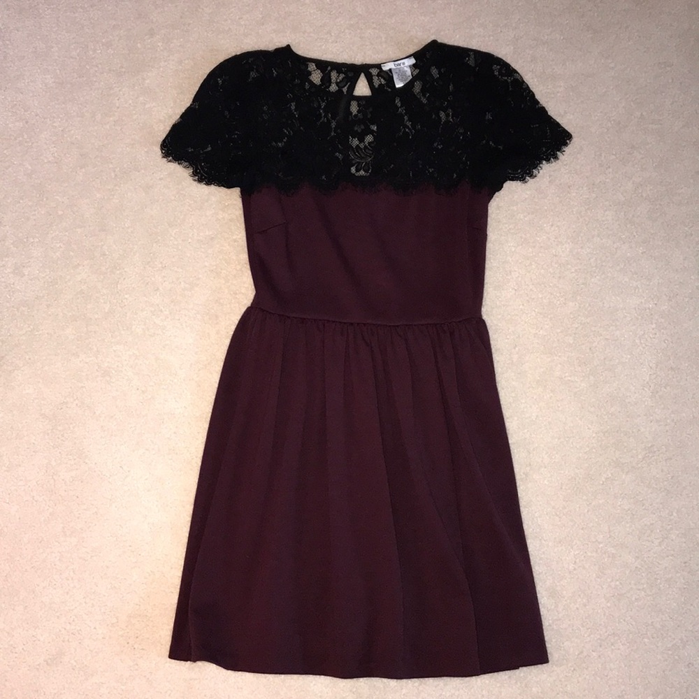 Black and maroon dress